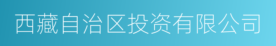 西藏自治区投资有限公司的同义词