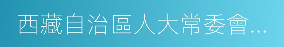西藏自治區人大常委會副主任的同義詞