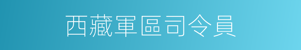 西藏軍區司令員的同義詞