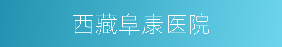 西藏阜康医院的同义词