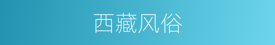 西藏风俗的同义词