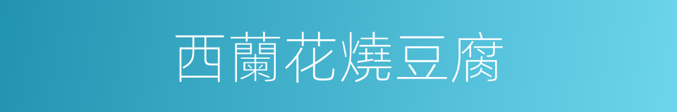 西蘭花燒豆腐的同義詞