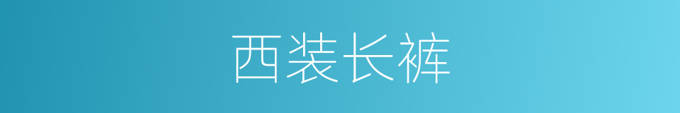 西装长裤的同义词