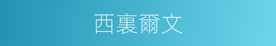 西裏爾文的同義詞