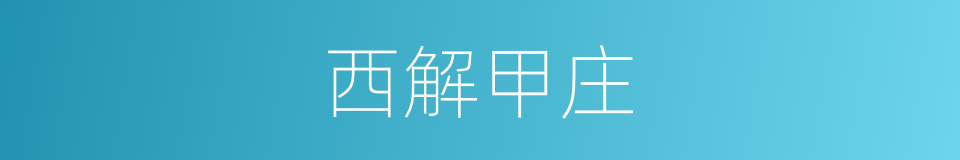 西解甲庄的同义词