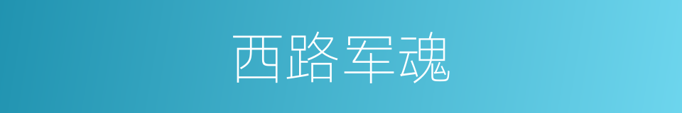 西路军魂的同义词
