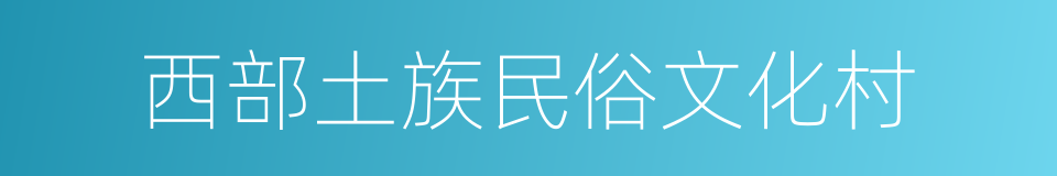 西部土族民俗文化村的同义词