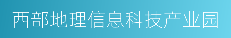 西部地理信息科技产业园的同义词