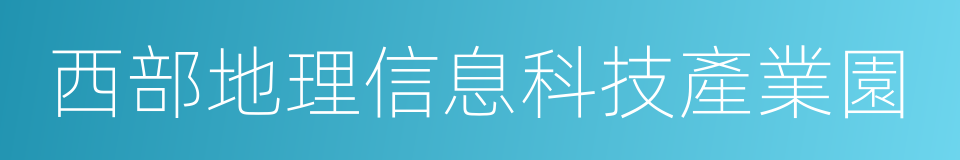 西部地理信息科技產業園的同義詞