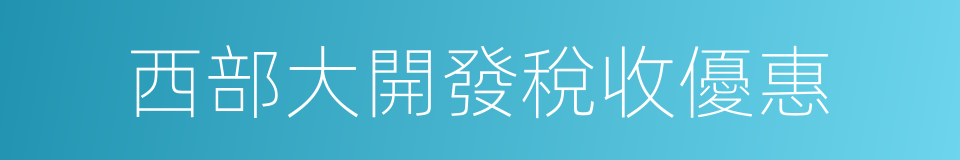 西部大開發稅收優惠的同義詞