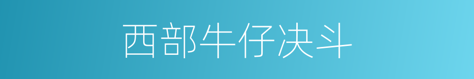西部牛仔决斗的同义词