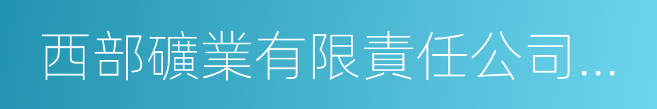 西部礦業有限責任公司董事長的同義詞