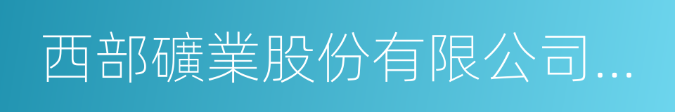 西部礦業股份有限公司董事長的同義詞