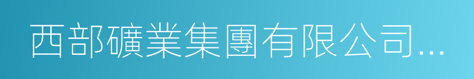 西部礦業集團有限公司董事長的同義詞