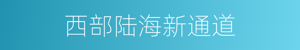 西部陆海新通道的同义词
