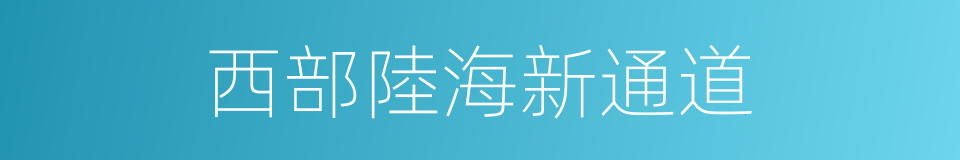 西部陸海新通道的同義詞