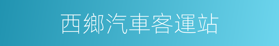 西鄉汽車客運站的同義詞