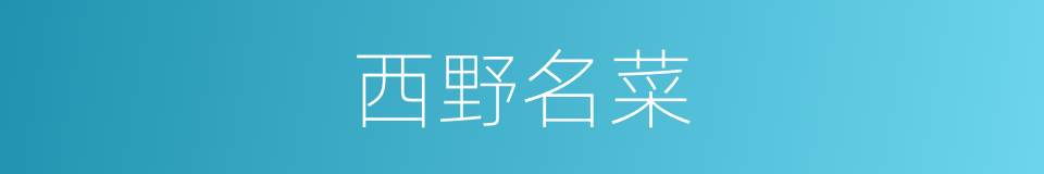 西野名菜的同义词