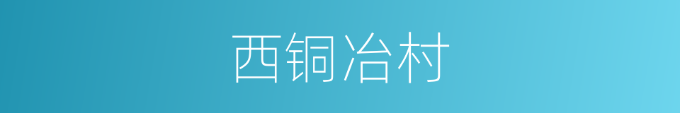 西铜冶村的同义词