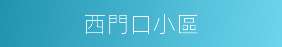 西門口小區的同義詞
