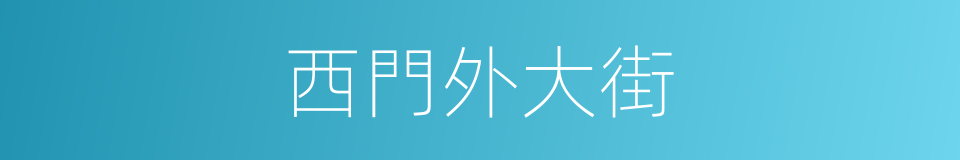 西門外大街的同義詞