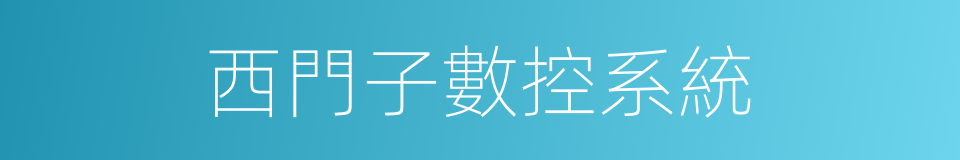 西門子數控系統的同義詞