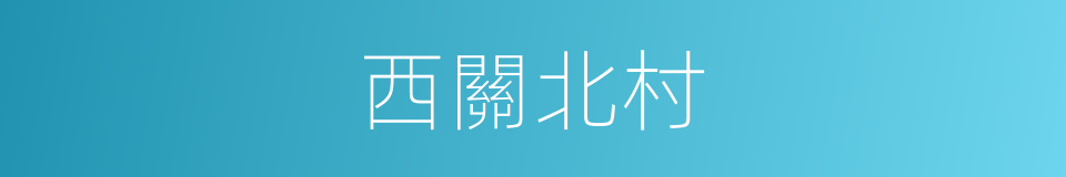 西關北村的同義詞
