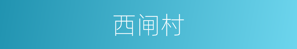 西闸村的同义词