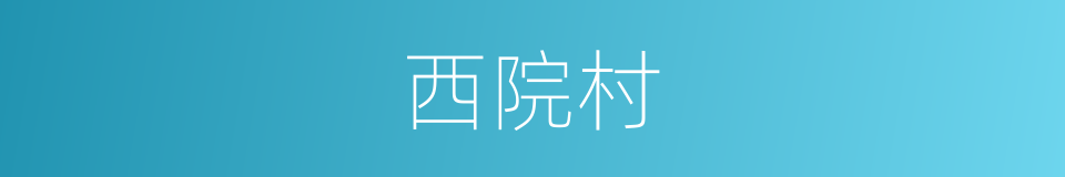 西院村的同义词