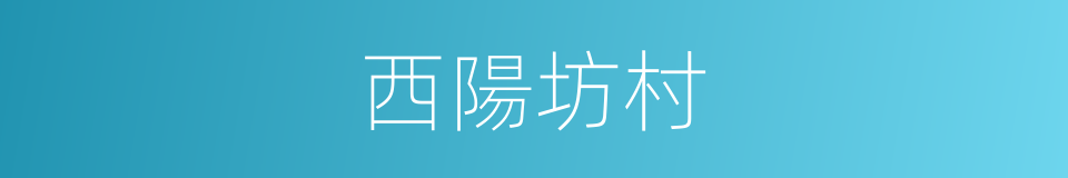 西陽坊村的同義詞