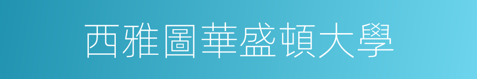 西雅圖華盛頓大學的同義詞