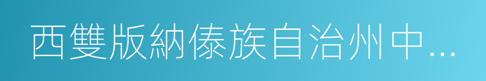 西雙版納傣族自治州中級人民法院的同義詞