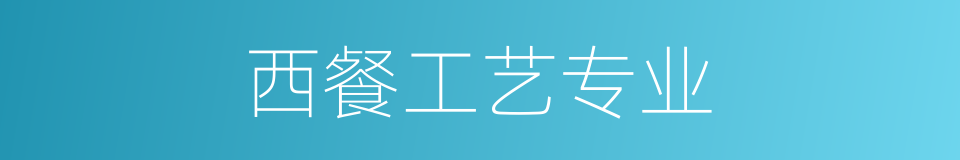 西餐工艺专业的同义词