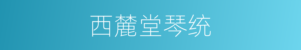 西麓堂琴统的同义词