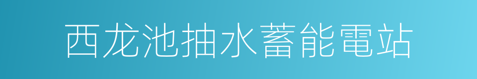 西龙池抽水蓄能電站的同義詞