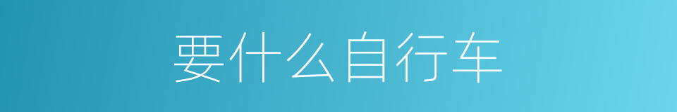 要什么自行车的意思