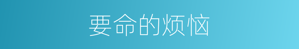 要命的烦恼的同义词