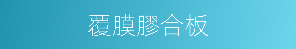 覆膜膠合板的同義詞
