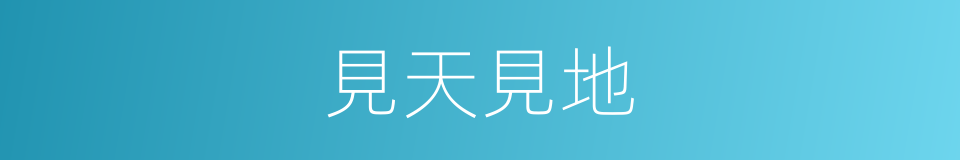見天見地的同義詞