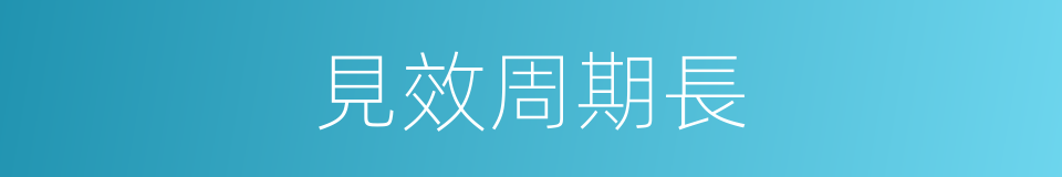 見效周期長的同義詞