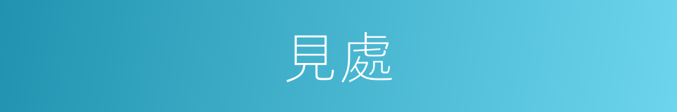 見處的意思