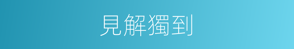 見解獨到的同義詞