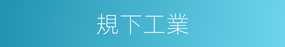 規下工業的同義詞