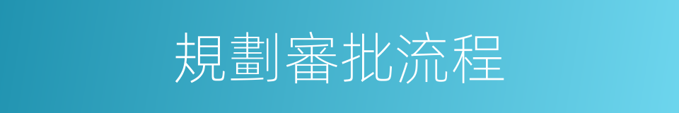 規劃審批流程的同義詞