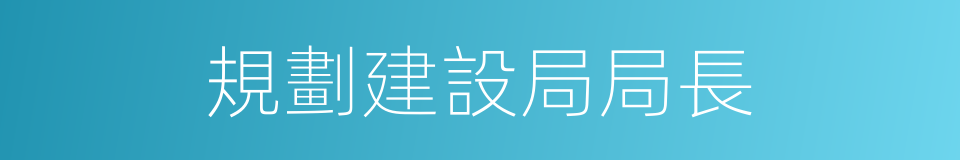 規劃建設局局長的同義詞