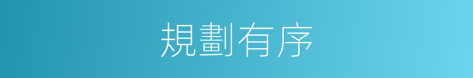 規劃有序的同義詞