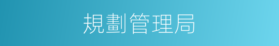 規劃管理局的同義詞
