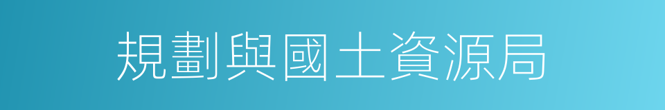 規劃與國土資源局的同義詞