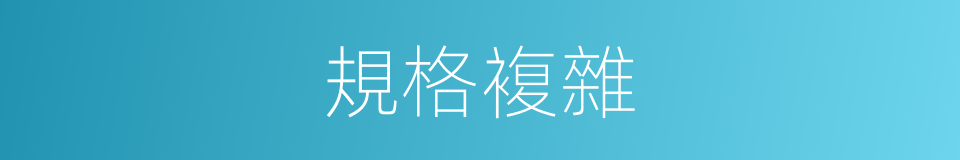 規格複雜的同義詞