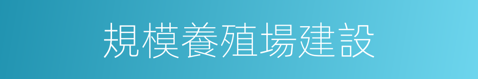 規模養殖場建設的同義詞